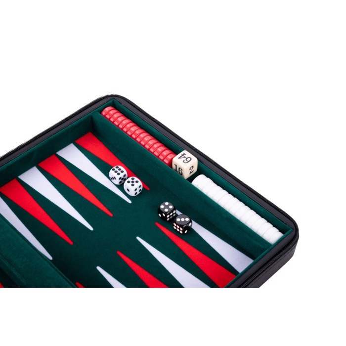 Backgammon rejsespil - Sort 9" 