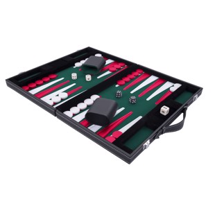 Backgammon kuffert Grøn/Rød