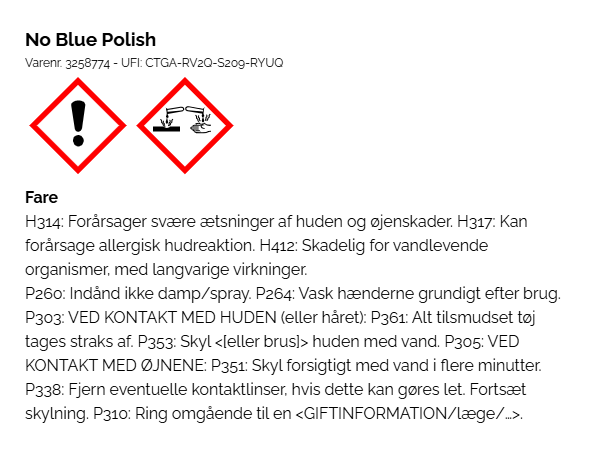 No Blue polish 100 ml spids rensemiddel