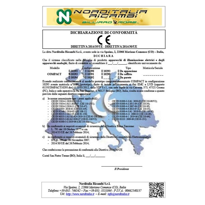 Longoni N-LED lampe - 210 cm