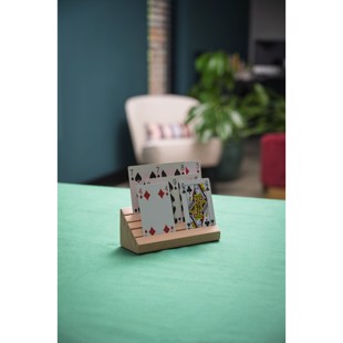 Kort holder i træ pyramideform 