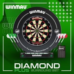 Winmau Diamond Plus Surround sæt - Diamond skive, surround & 2 sæt pile