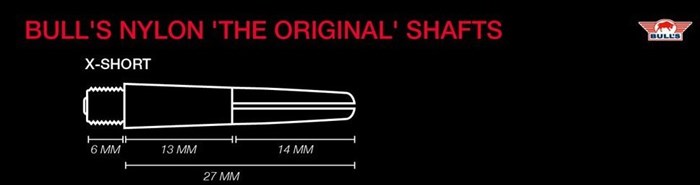 Bulls nylon shafts black - Extra short