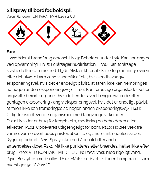 Silikonespray til bordfodboldspil, 400 ml