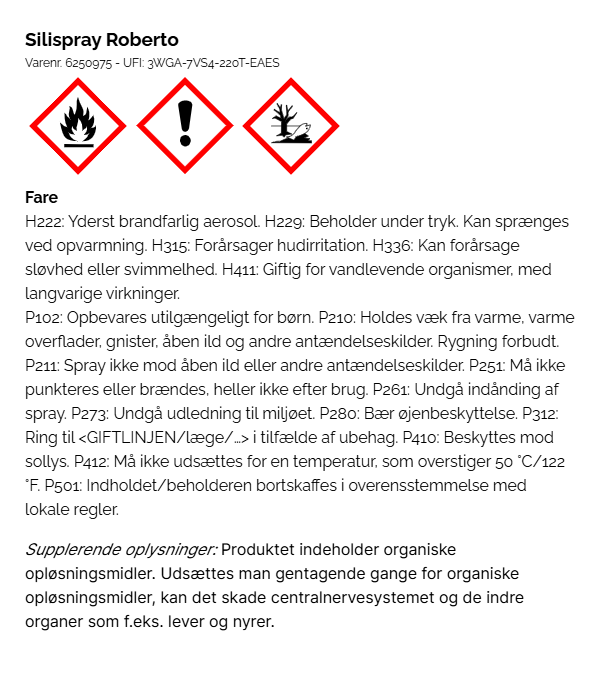 Silikonespray fra Roberto, 75 ml