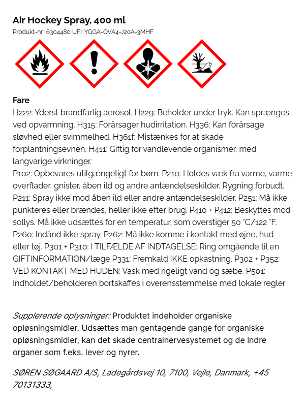 Airhockey Spray 400 ml 