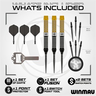 Exion 90 % NT steeltip dartpile fra Winmau