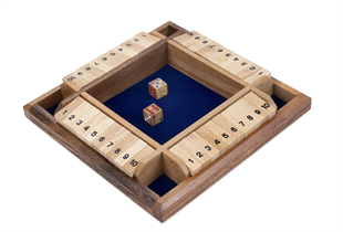 Shut The Box til 4 spiller Deluxe m/ 2 terninger