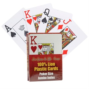 Lion poker kort 100 % plastik - enkeltsæt
