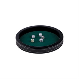 Terningbakke Ø 28 cm læder-look