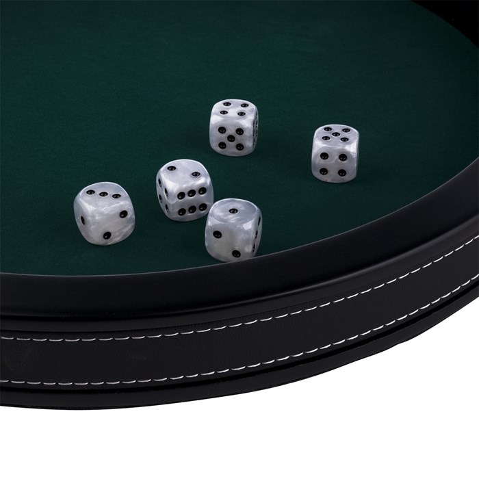 Terningbakke Ø 28 cm læder-look