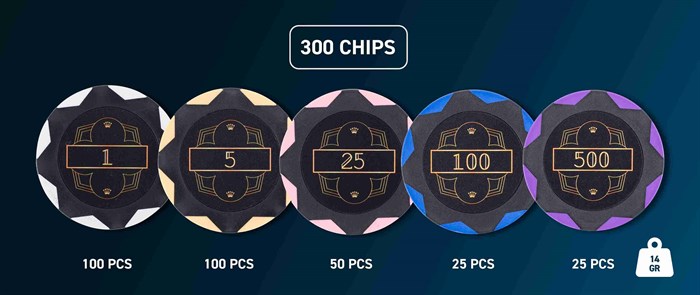 Pokerkuffert Black m/ 300 chips