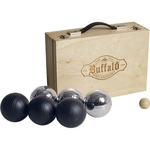 Nylon taske m/ 6 petanquekugler i sølv