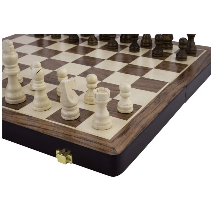 Kombineret skak og backgammon kuffert