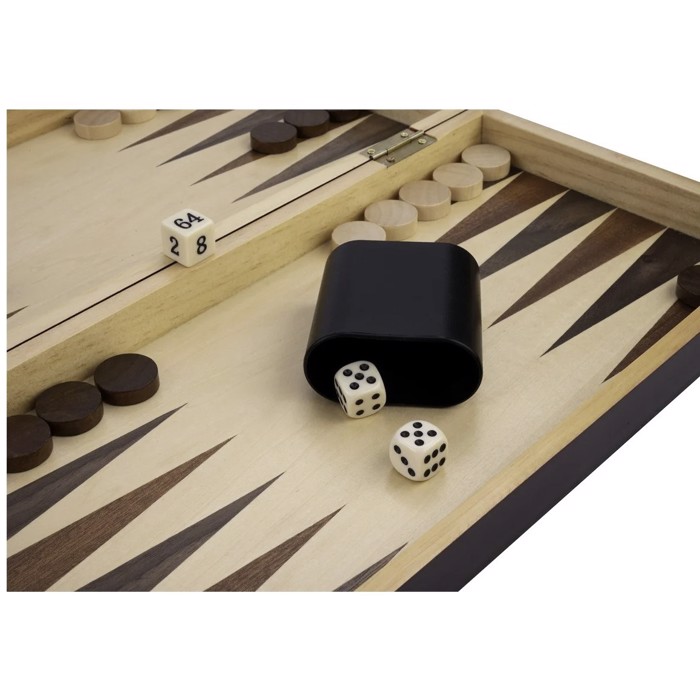 Kombineret skak og backgammon kuffert