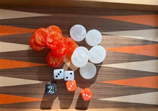 Backgammon kuffert valnød træ - 15"