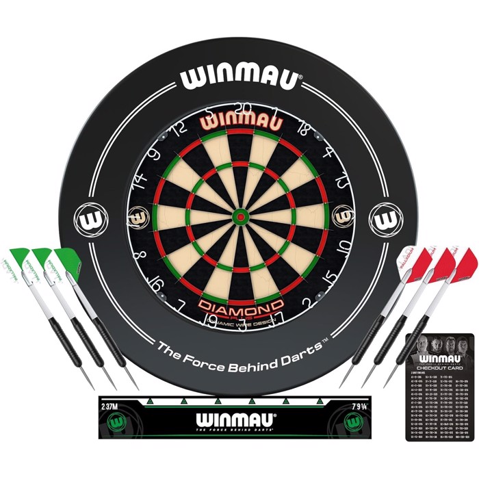 Winmau Diamond Plus Surround sæt - Diamond skive, surround & 2 sæt pile