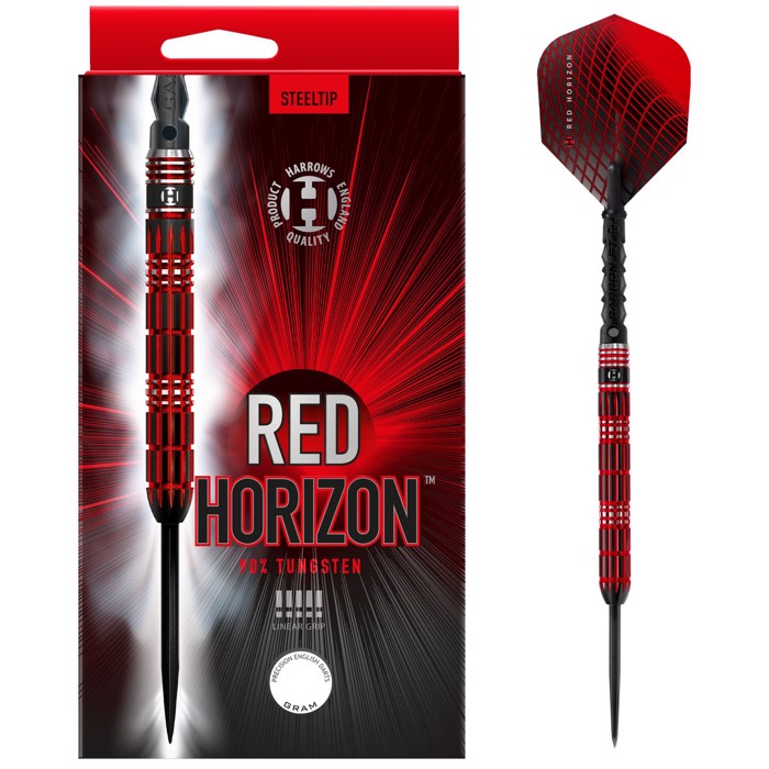 Red Horizon 90% NT steeltip dartpile fra Harrows