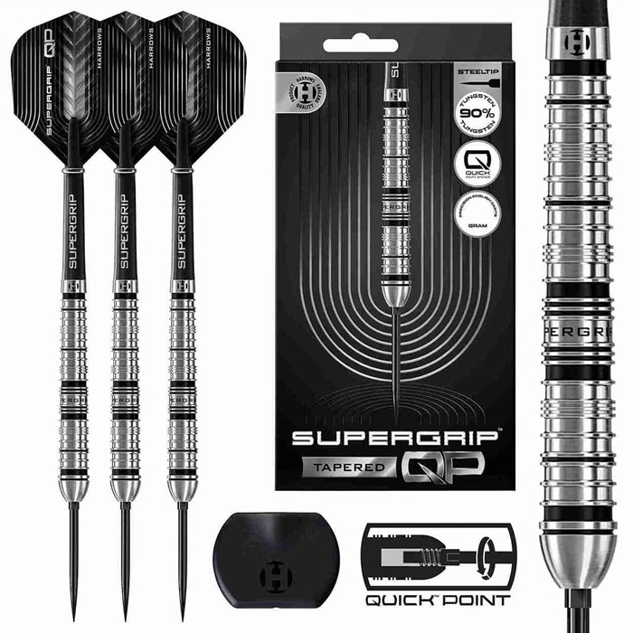SUPERGRIP QP Tapered 90% NT series 4 steeltip dartpile fra Harrows