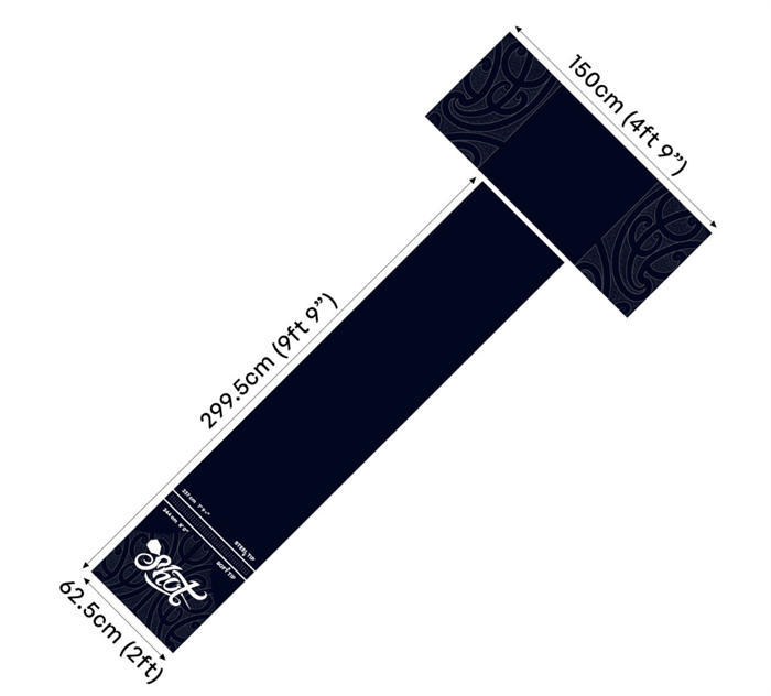 SHOT T-zone dartmåtte 300 x 60 cm