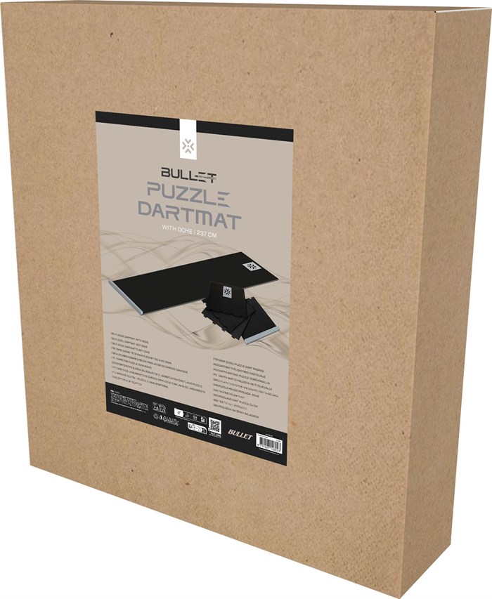 Bullet dartmåtte sort/grå puzzle 4-dele