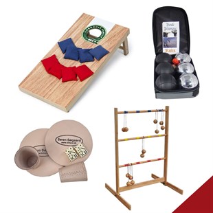 Havespil valuepack - Cornhole, stigegolf, petanque og raflesæt