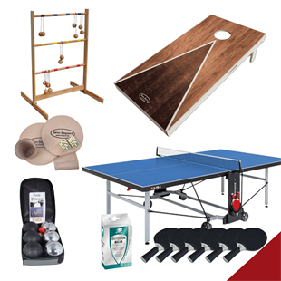 Havespil PREMIUM - Bordtennis, Søgaard Cornhole PRO, stigegolf, petanque og raflesæt