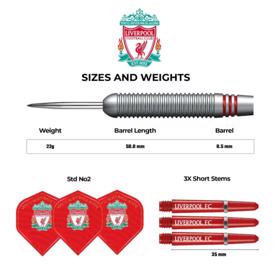 Liverpool FC brass steeltip dartpile - 22 gram