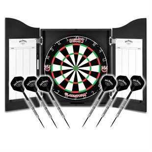 Jack Daniels dartsæt - JD dartskab, JD pile og dartskive