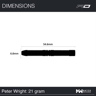 Peter Wright - 50 Years Player Edition 90% NT steeltip dartpile - 21 gram