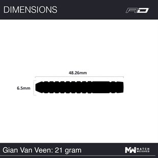  Gian Van Veen - 50 Years Player Edition 90% NT steeltip dartpile - 21 gram