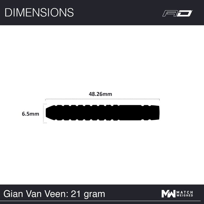  Gian Van Veen - 50 Years Player Edition 90% NT steeltip dartpile - 21 gram
