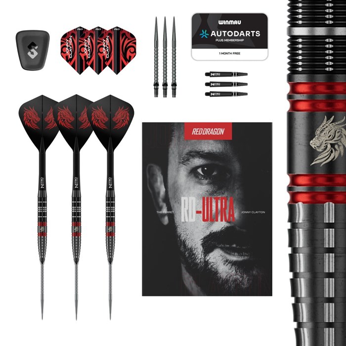 Jonny Clayton RD-ULTRA 90% NT steeltip dartpile fra Red Dragon - 22 gram