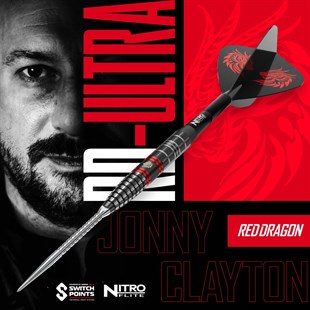 Jonny Clayton RD-ULTRA 90% NT steeltip dartpile fra Red Dragon - 22 gram