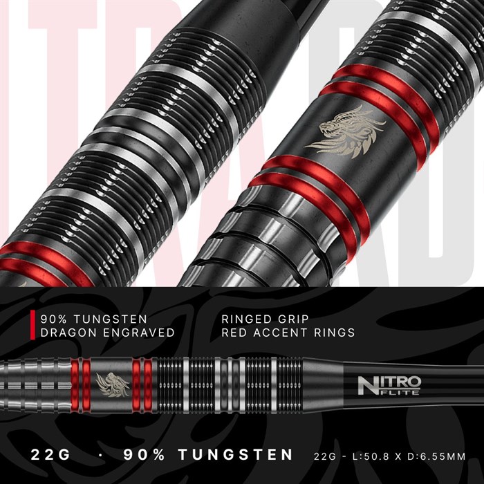 Jonny Clayton RD-ULTRA 90% NT steeltip dartpile fra Red Dragon - 22 gram