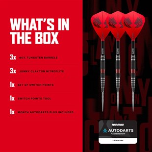 Jonny Clayton RD-PRO 90% NT steeltip dartpile fra Red Dragon