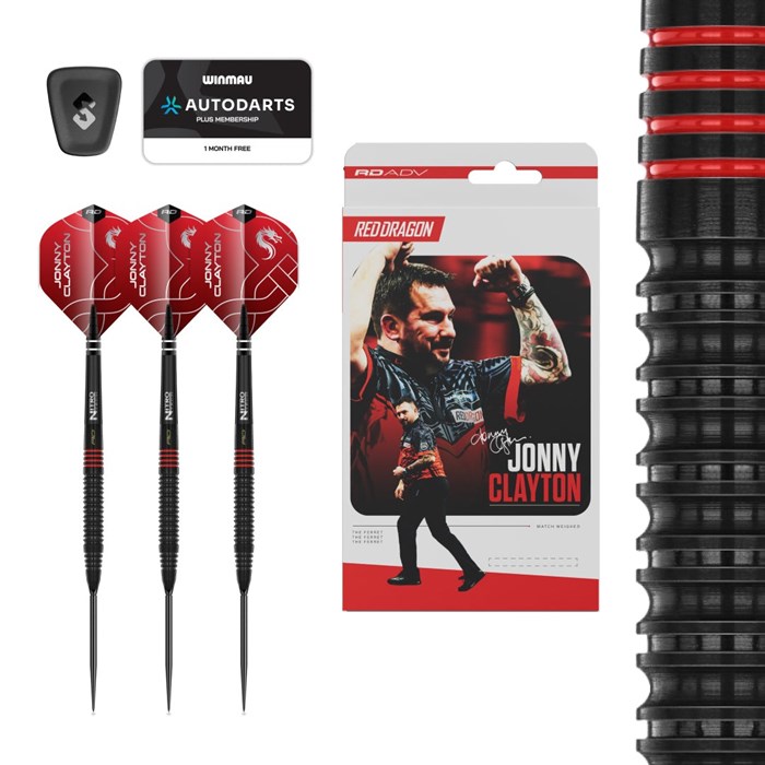 Jonny Clayton RD-ADV 90% NT steeltip dartpile fra Red Dragon
