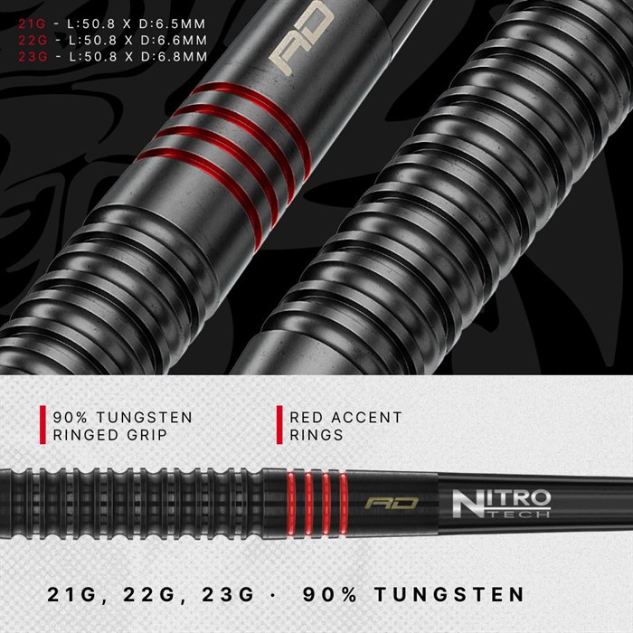 Jonny Clayton RD-ADV 90% NT steeltip dartpile fra Red Dragon