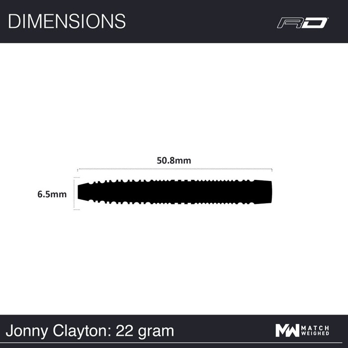  Jonny Clayton - 50 Years Player Edition 90% NT steeltip dartpile - 22 gram