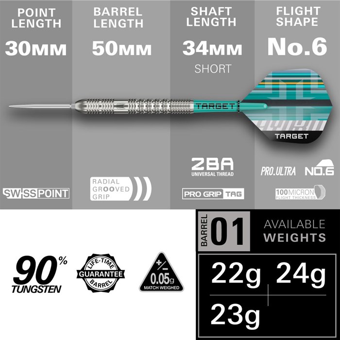 HYDRO 01 90% NT steeltip dartpile fra Target