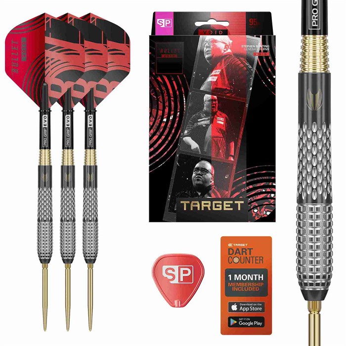 STEPHEN BUNTING G5 VOID 95% SP, steeltip dartpile fra Target