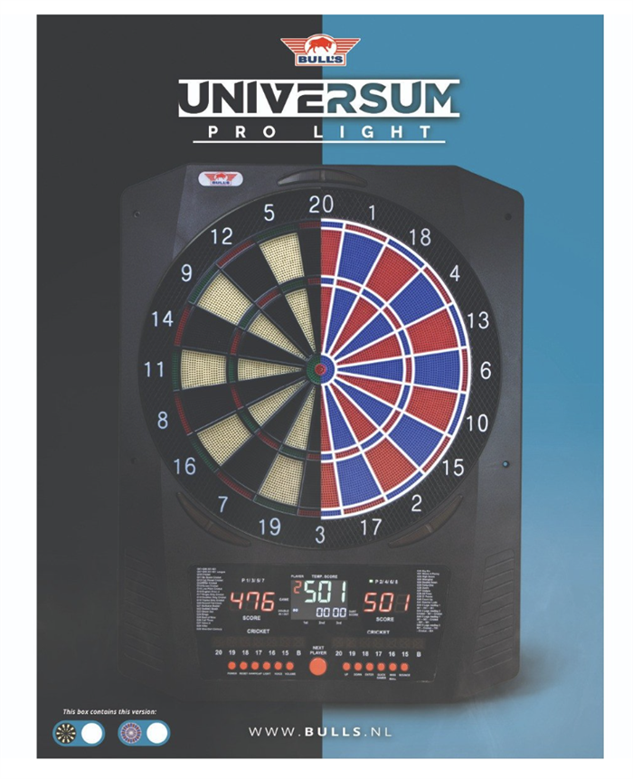 Bull\'s Universum PRO L elektronisk dartskive - Blå/rød