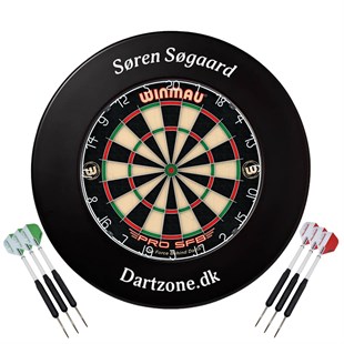 Søgaard start pakke - dartskive, sort kvajering & 2 sæt pile