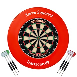 Søgaard start pakke - dartskive, RØD kvajering & 2 sæt pile