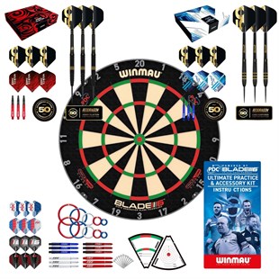 Winmau komplet DELUXE pakke - Blade 6 TC, 2 sæt NT pile og PDC Ultimate Practice kit