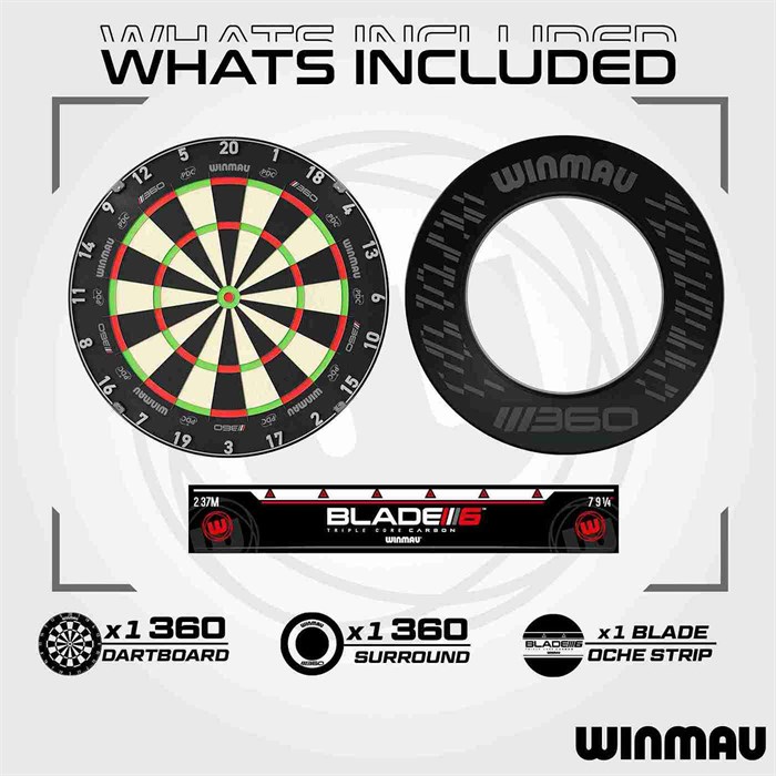 Winmau Blade 360 Surround sæt - Blade 360 skive, surround & 2 sæt NT-pile