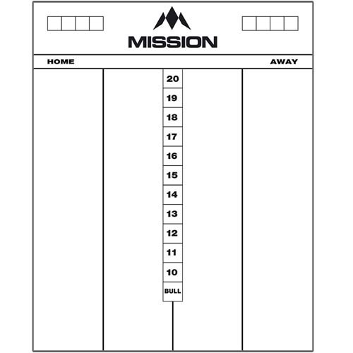 Scoreboard hvid akryl 50 x 40 cm fra Mission