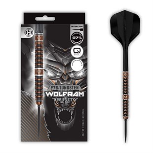 Wolfram Trinity 97% NT steeltip dartpile fra Harrows 