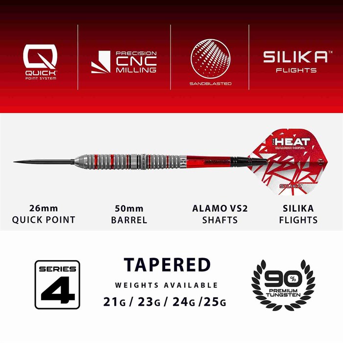 Damon Heta 90% NT Series 4 steeltip dartpile fra Harrows