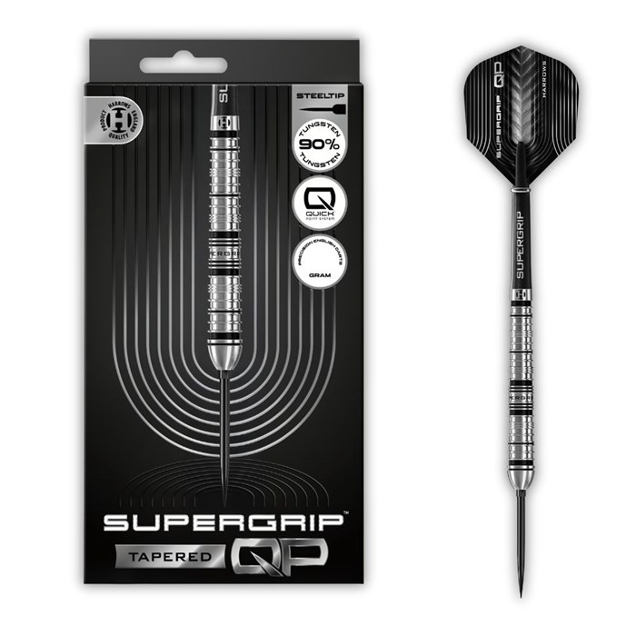 SUPERGRIP QP Tapered 90% NT series 4 steeltip dartpile fra Harrows